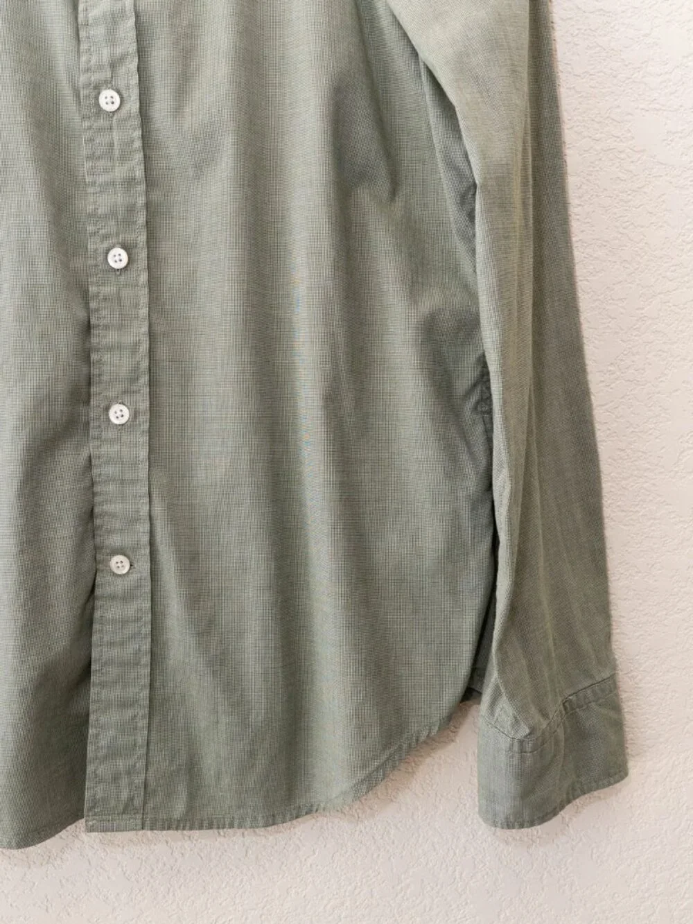 Banana Republic Custom 078 Shirt Mens M Green Tailored Slim Fit Cotton Button Up